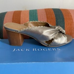 Jack Rogers NIB! platinum mules size US 9. Orig Retail $275